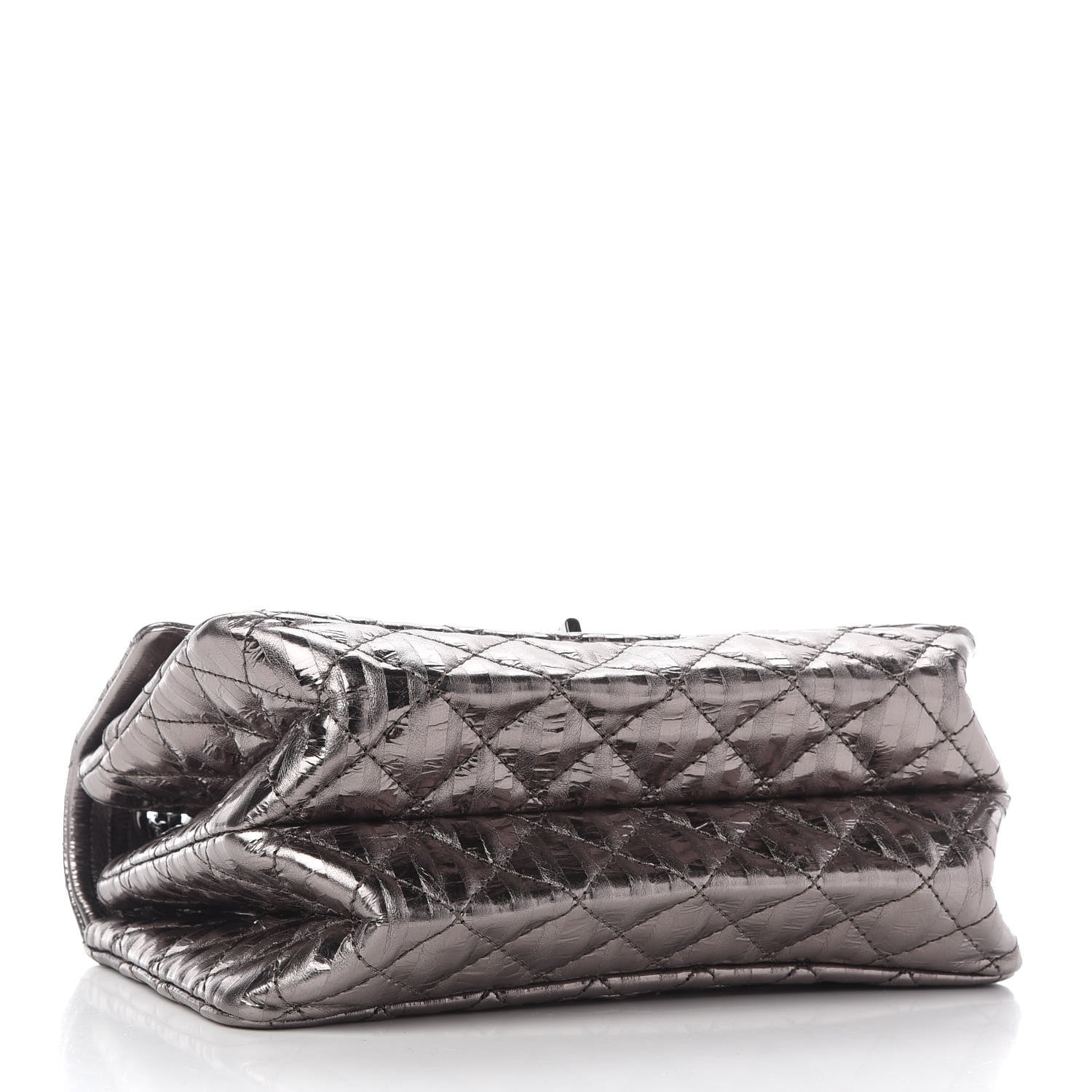Chanel Metallic Aged Calfskin Striped Accordion Reissue 2.55 Flap Dark Silver 4 of 9
