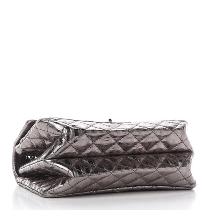 Chanel Metallic Aged Calfskin Striped Accordion Reissue 2.55 Flap Dark Silver 4 of 9