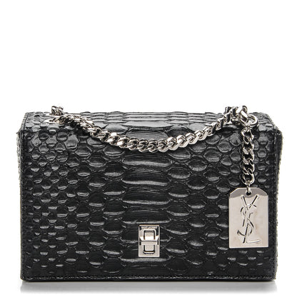 Saint Laurent Python Calfskin Embossed Minaudiere Clutch Black 1 of 6