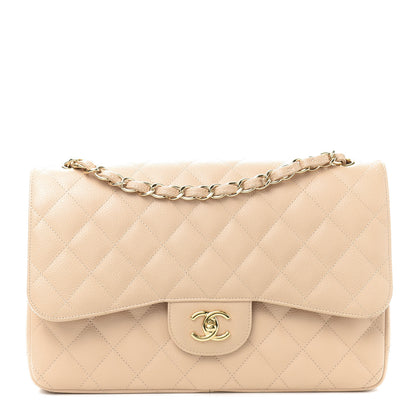 Chanel Caviar Quilted Jumbo Double Flap Beige Clair 1 of 11