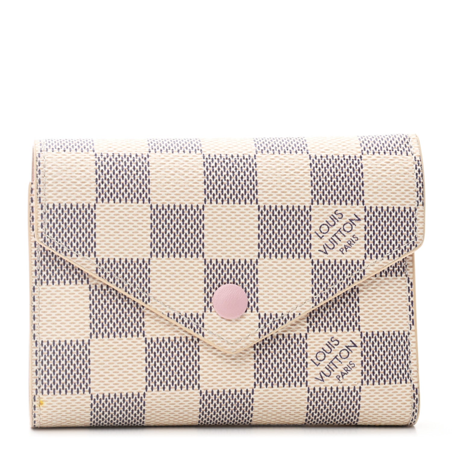 Louis Vuitton Damier Azur Victorine Wallet Rose Ballerine 1 of 8