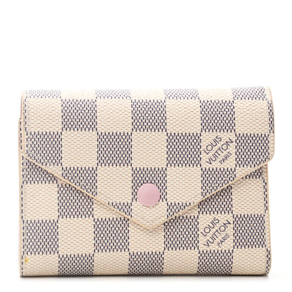 Louis Vuitton Damier Azur Victorine Wallet Rose Ballerine 1 of 8