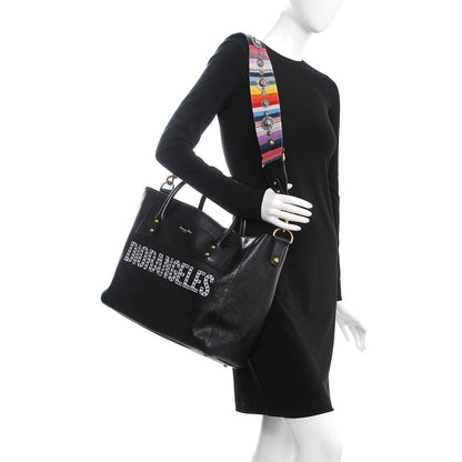 Christian Dior Goatskin DIORANGELES Tote Black 2 of 9