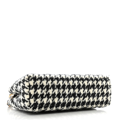 Chanel Tweed Houndstooth Quilted Nano Kelly Shopper Black White 4 of 12