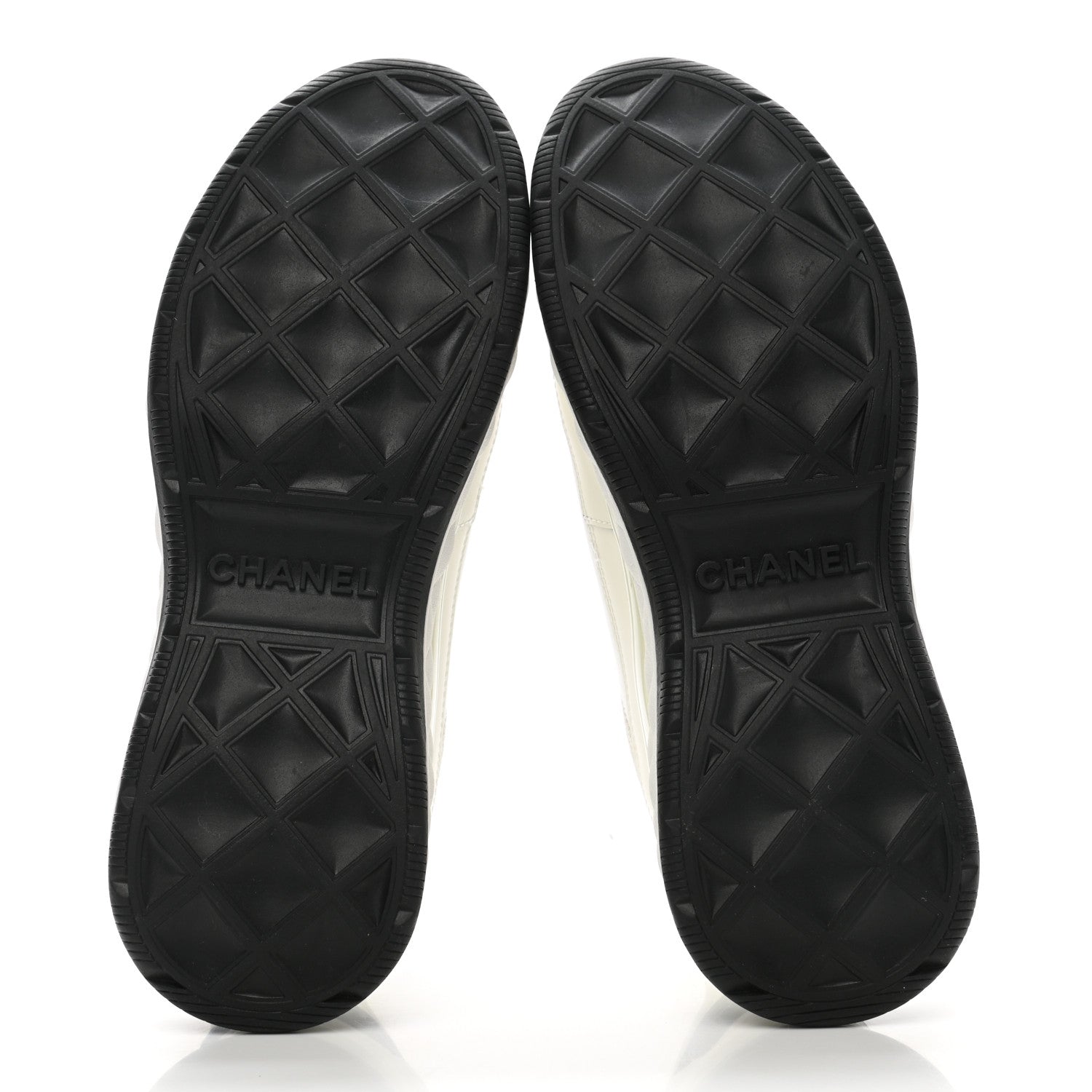 Chanel Velvet Calfskin Mixed Fibers CC Sneakers 37.5 Ivory Black 5 of 10