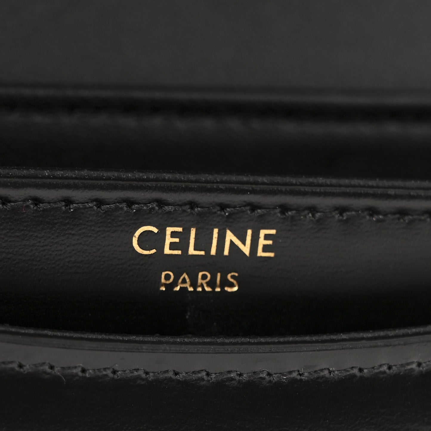 Shiny Calfskin Triomphe Mini Besace Clea Black