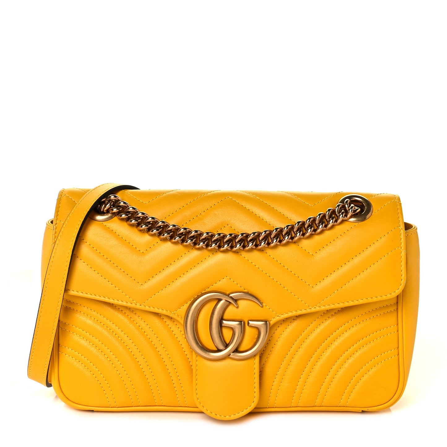 Calfskin Matelasse Small GG Marmont Shoulder Bag Stone Topaz