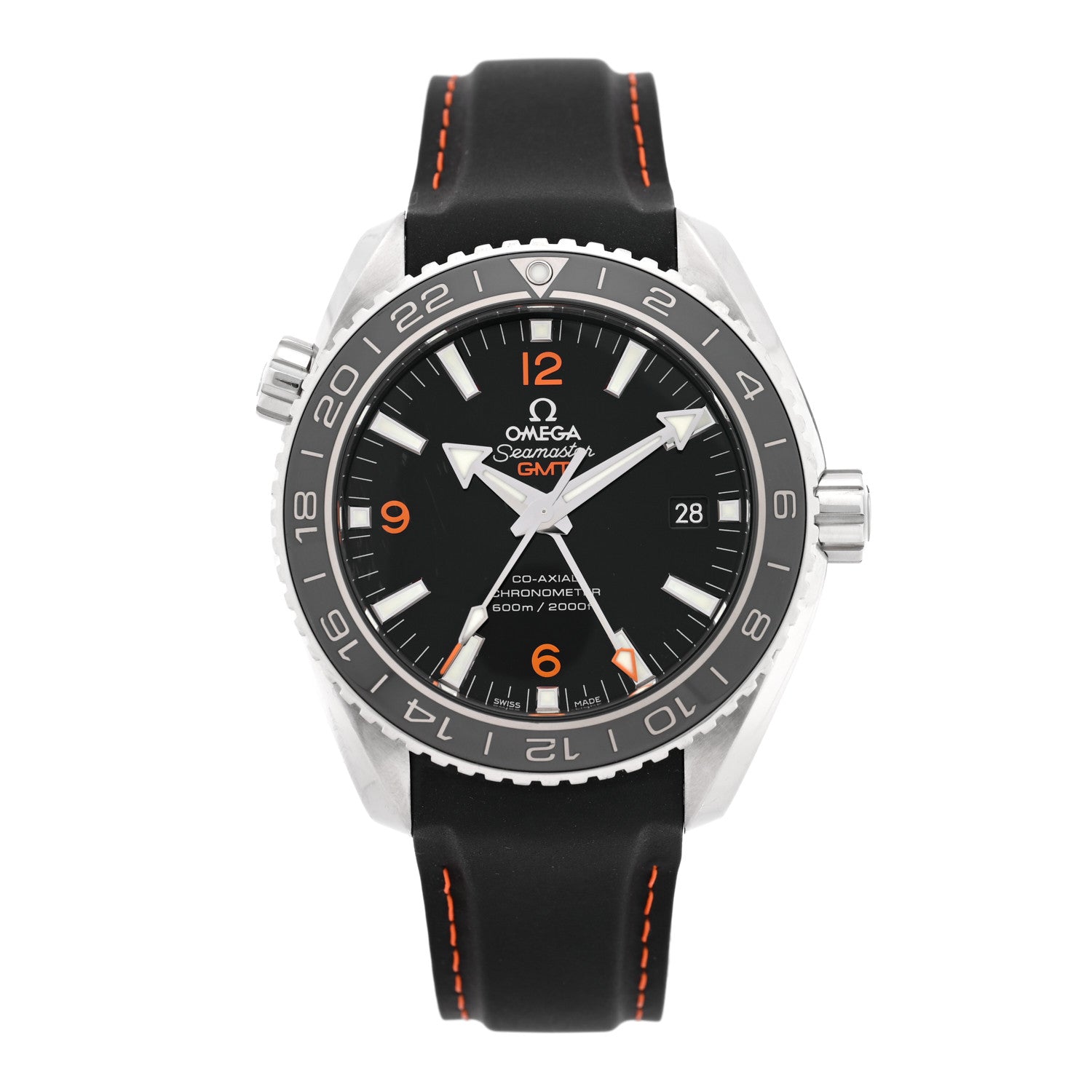 Omega Stainless Steel Calfskin 43mm Seamaster Planet Ocean GMT Co-Axial Chronometer Automatic Watch Black 232.32.44.22.01.002 1 of 5