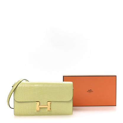 Hermes Matte Alligator Constance Long Wallet To Go Jaune Bourgeon 11 of 11