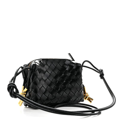 Bottega Veneta Polished Nappa Intrecciato Metallic Knot Mini Loop Camera Bag Black 3 of 12