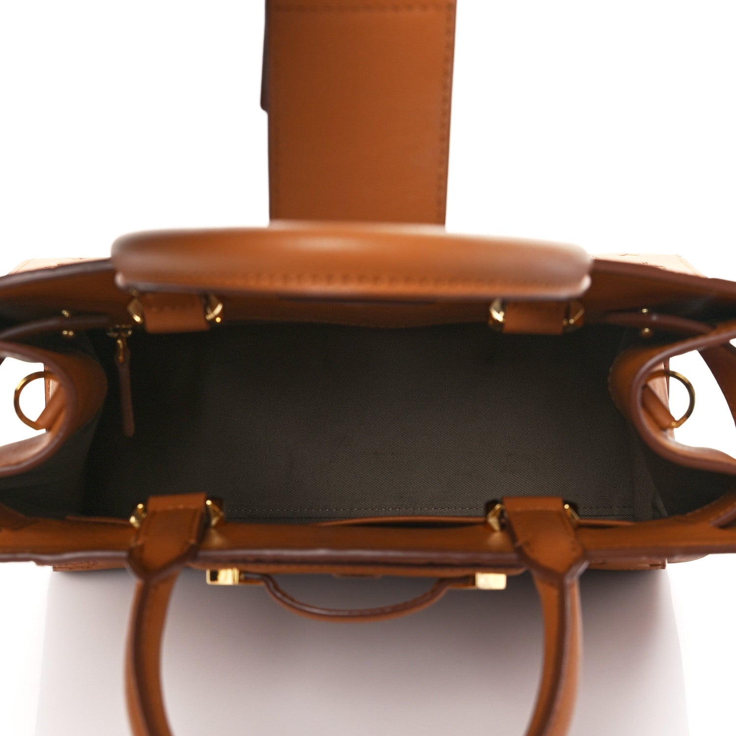 MCM Calfskin Ottomar Monogram Medium Essential Tote Cognac 5 of 9