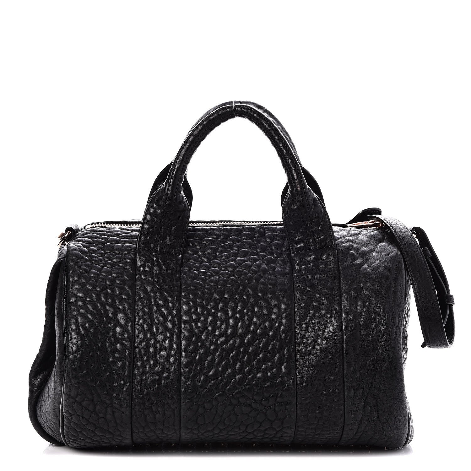 Alexander Wang Pebbled Lambskin Rocco Black Rose Gold Hardware 1 of 12
