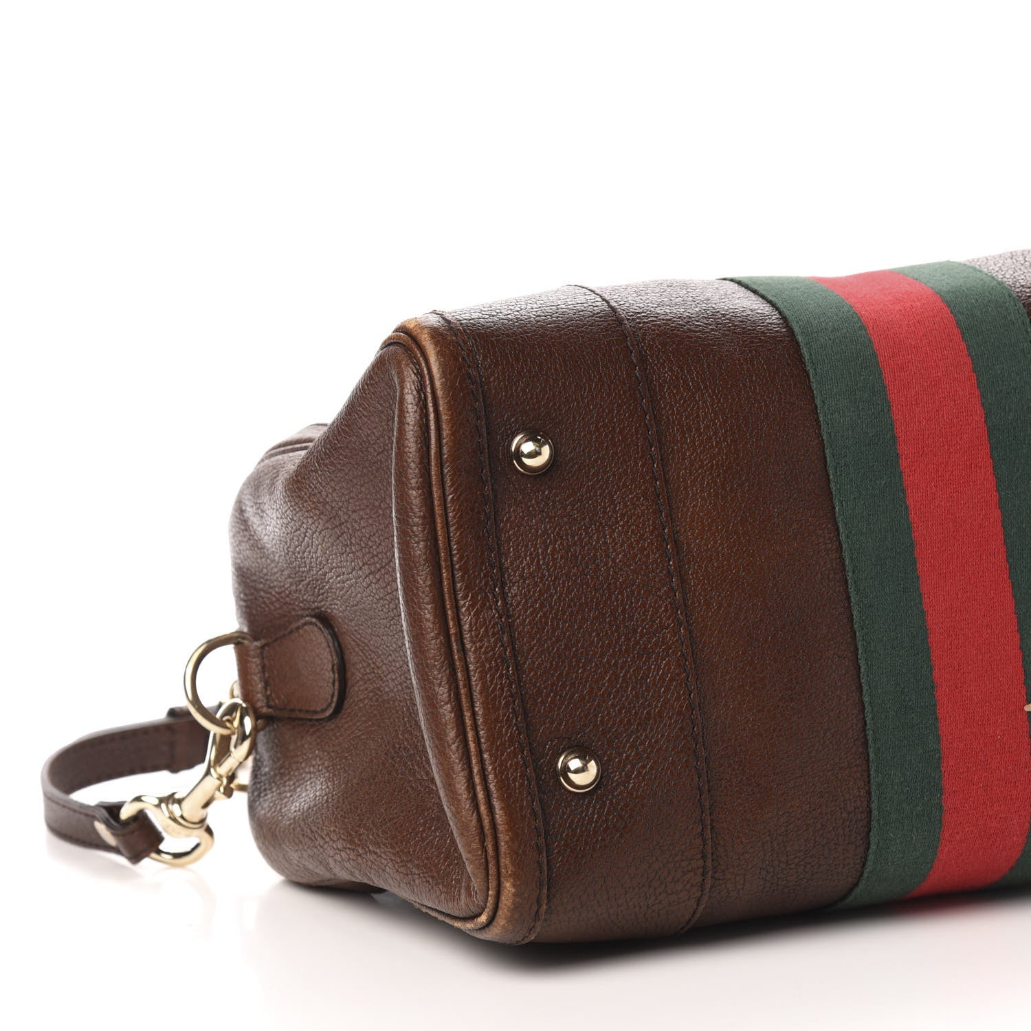 Gucci Calfskin Medium Seventies Web Boston Brown 11 of 16