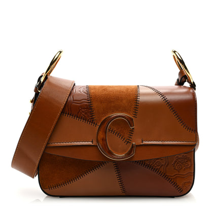 Chloe Calfskin Suede Small C Patchwork Double Carry 1 of 8
