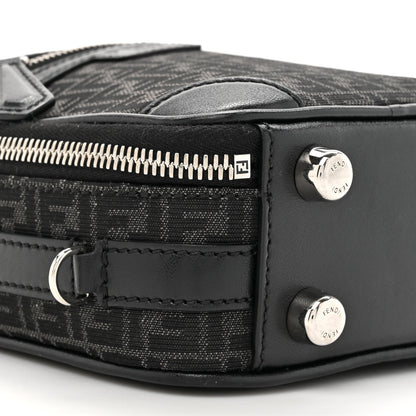 Fendi Recycled Fabric Jacquard Vitello Astro Micro FF Mini Trolley Bag Asfalto Black 10 of 11