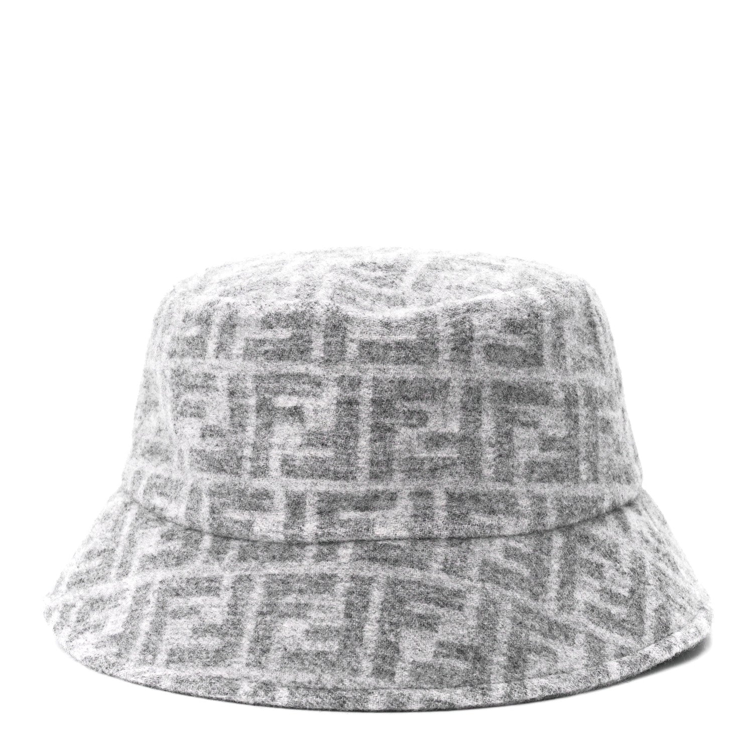 Fendi Wool Silk FF Bucket Hat M Grey 5 of 7