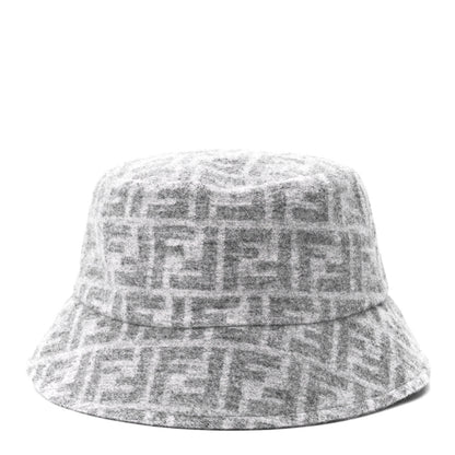 Fendi Wool Silk FF Bucket Hat M Grey 5 of 7
