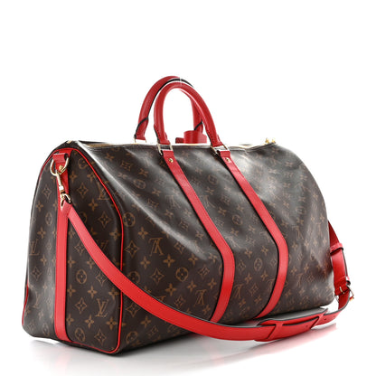 Louis Vuitton Calfskin Monogram Keepall Bandouliere 50 Coquelicot 2 of 8
