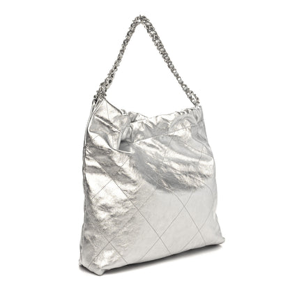 Chanel Metallic Calfskin Quilted Chanel 22 Silver 4 of 12