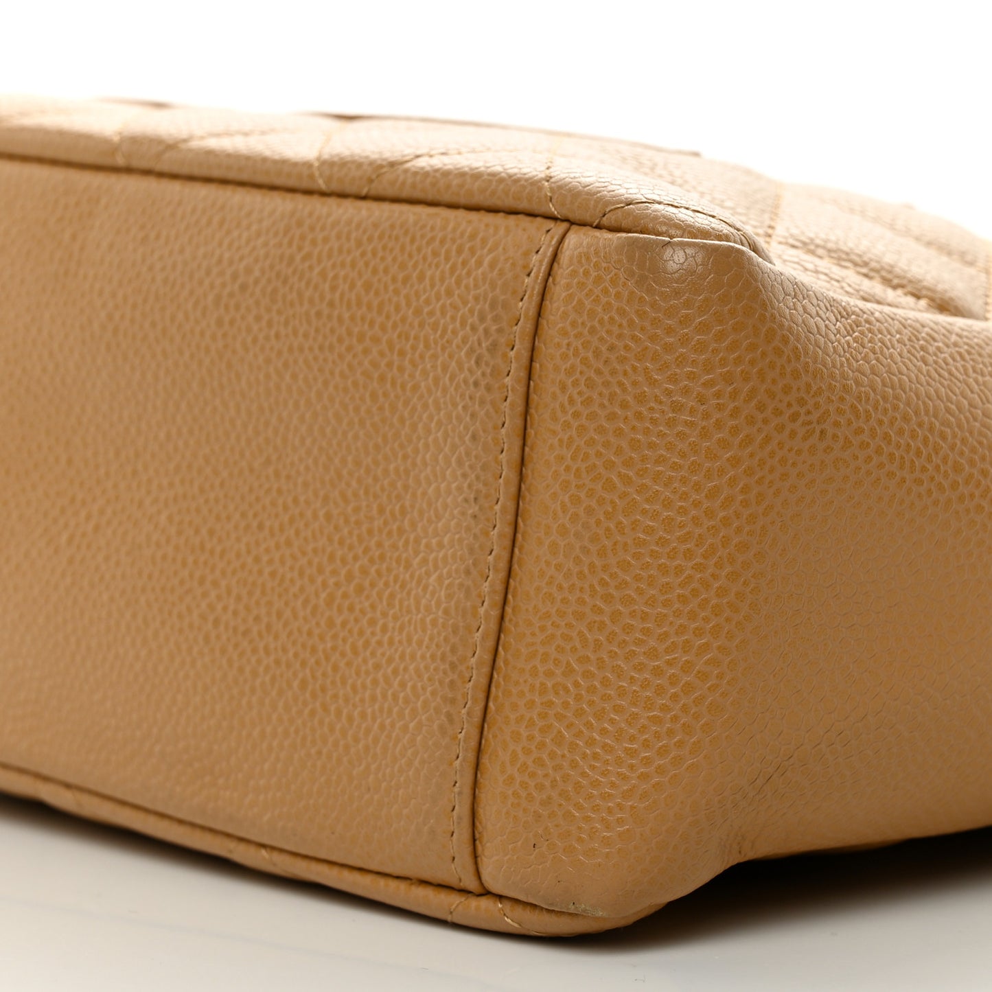 Caviar Quilted Petit Shopping Tote PST Dark Beige