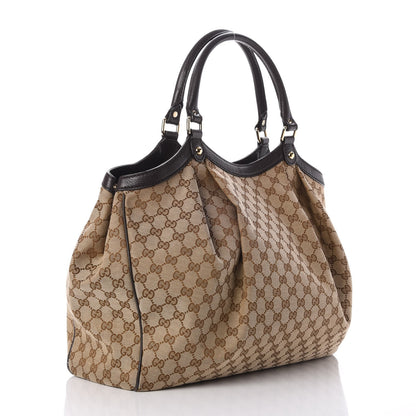 Gucci Monogram Dollar Calfskin Large Sukey Tote Beige Ebony Testa di Moro 3 of 7