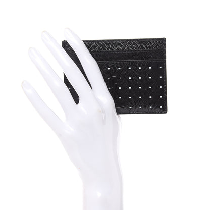 Saint Laurent Grain De Poudre Geo Print Monogram Credit Card Case Black White 2 of 7