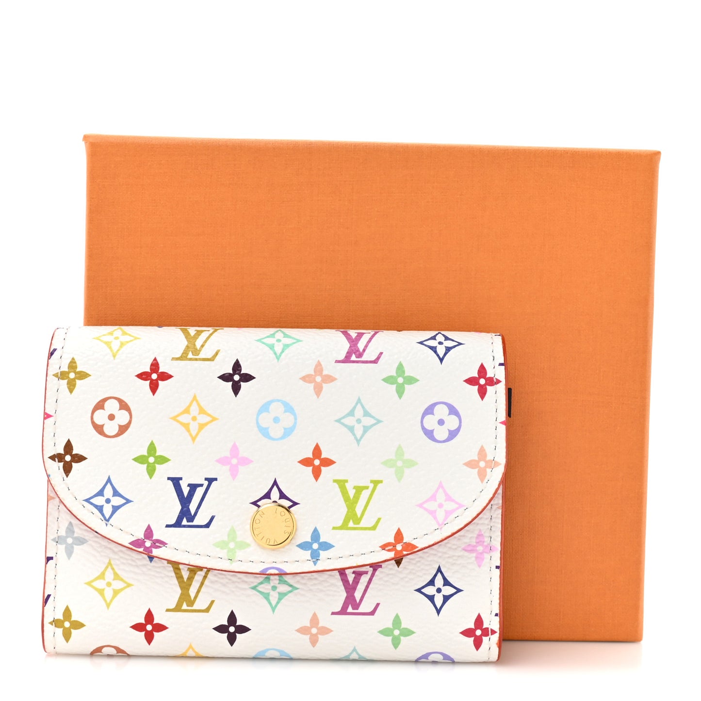 LV X TM Monogram Multicolor Rosalie Coin Purse White Kawaii Pink