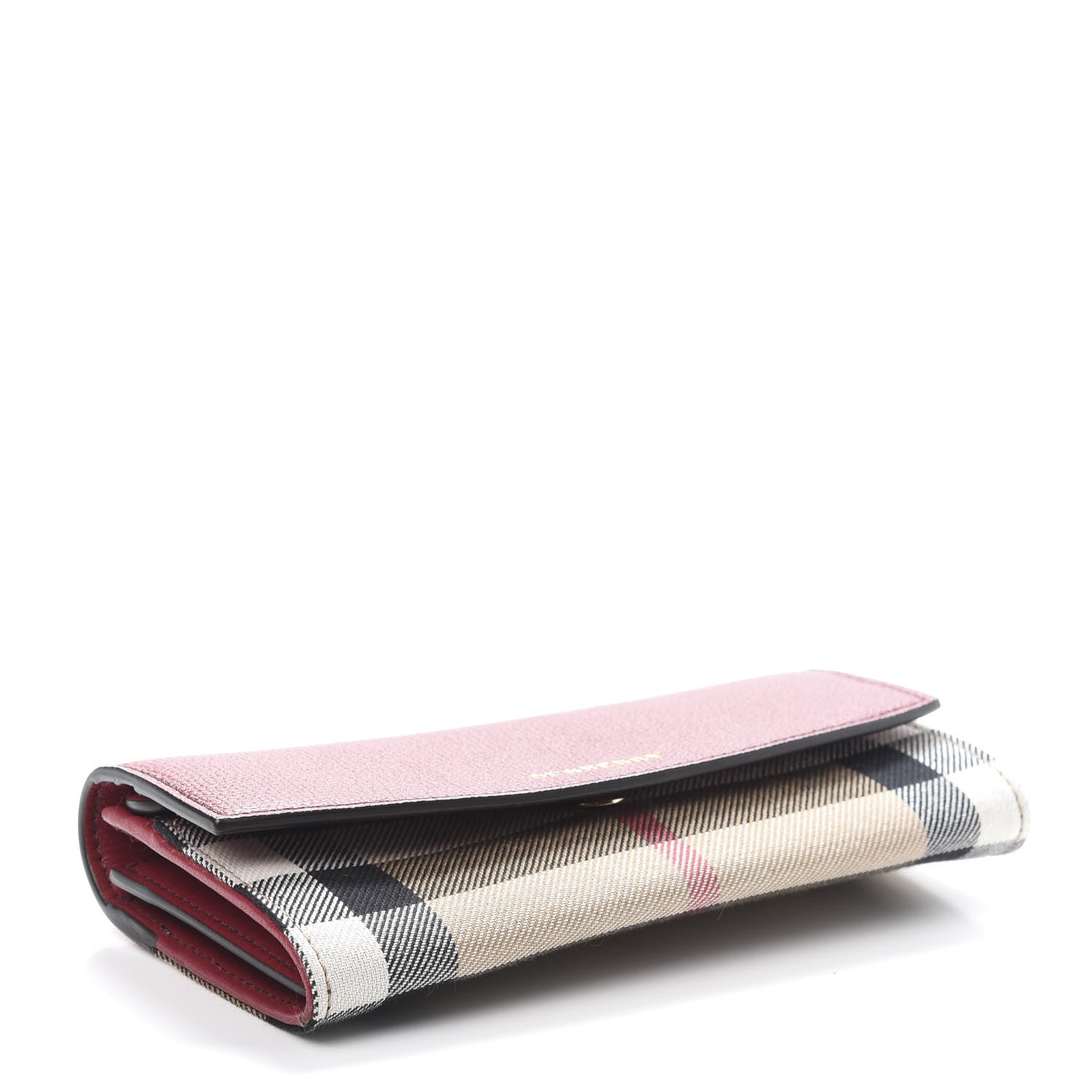 Burberry Grainy Calfskin House Check Porter Continental Wallet Russet Red 4 of 8