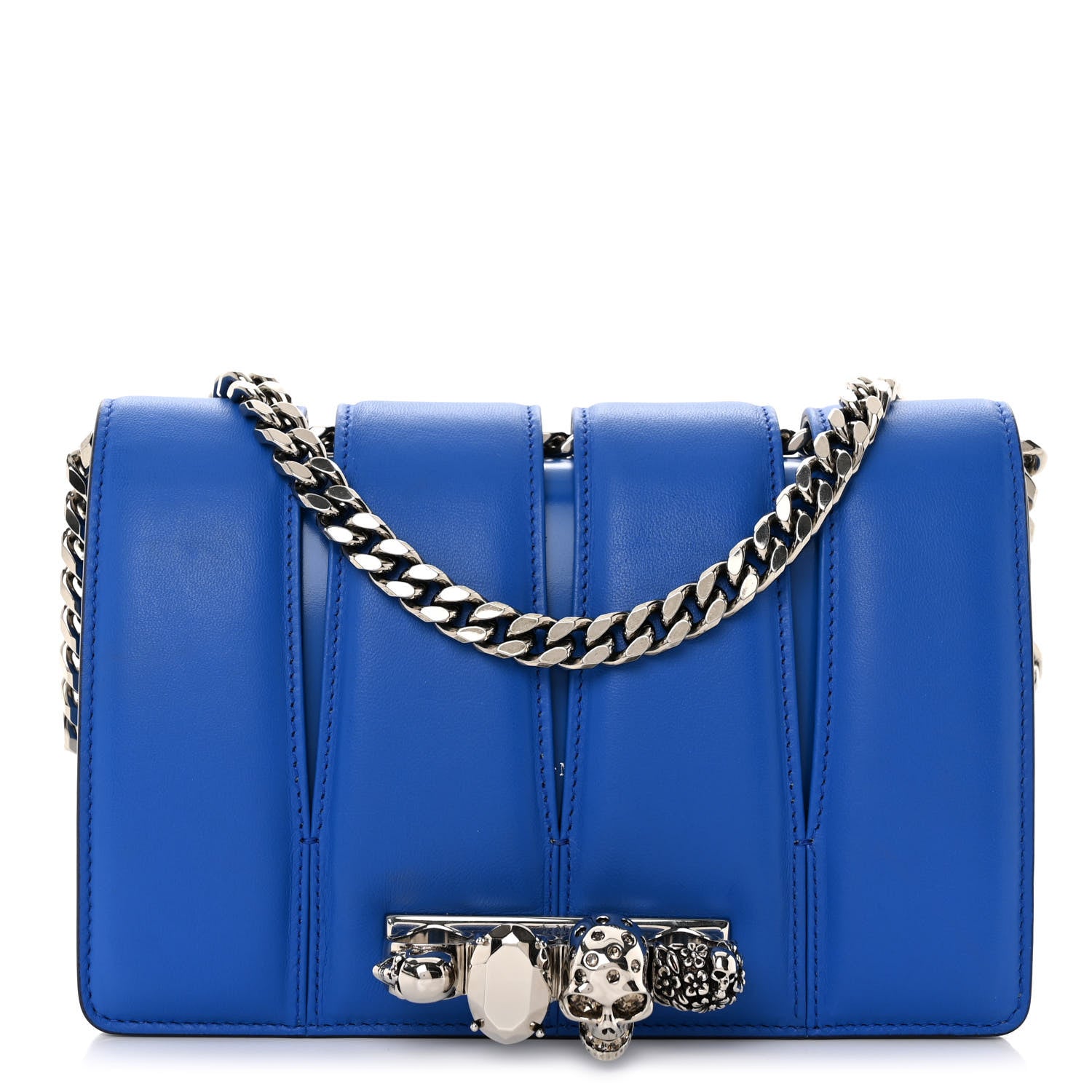 Alexander McQueen Calfskin Small Slash Bag Blue 1 of 11