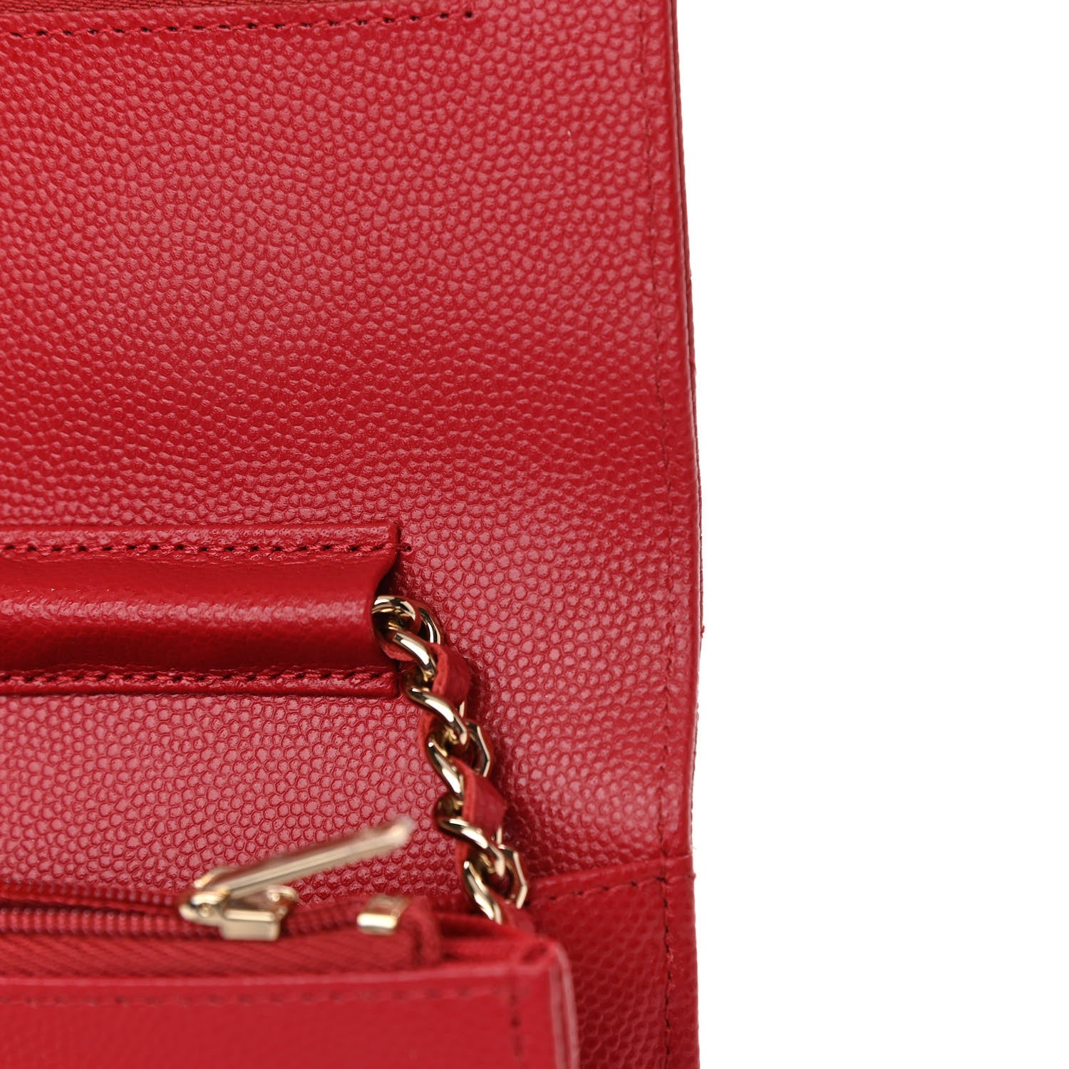 Chanel Caviar Quilted Wallet On Chain WOC Red 12 of 13