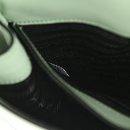 Prada Spazzolato Soft Calfskin Plex Ribbon Bag Acqua 7 of 10