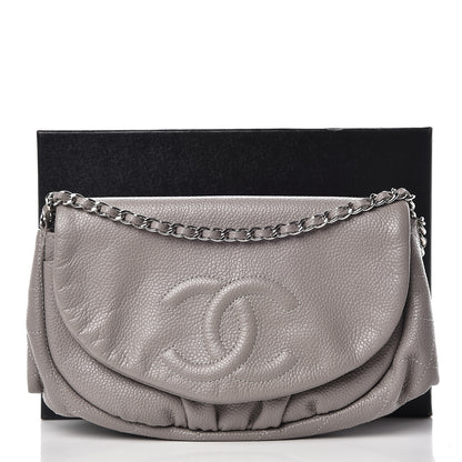 Chanel Caviar Half Moon Wallet On Chain WOC Light Grey 11 of 11