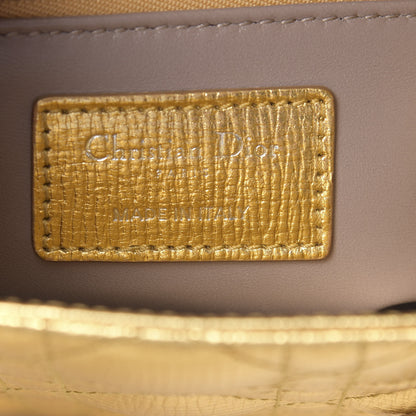 Christian Dior Metallic Grained Calfskin Cannage Small Lucky Badges My Lady Dior Gold 6 of 12