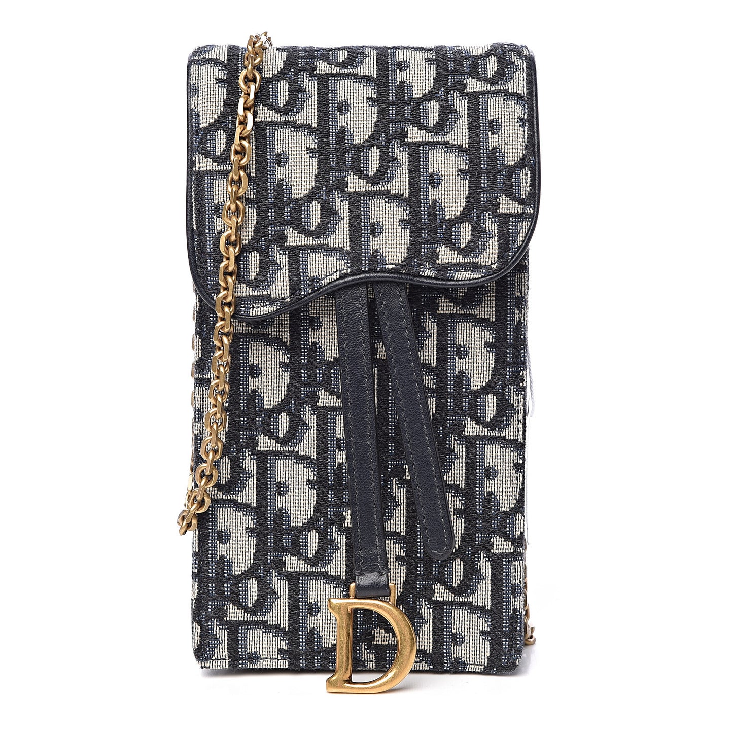 Oblique Saddle Chain Clutch Blue