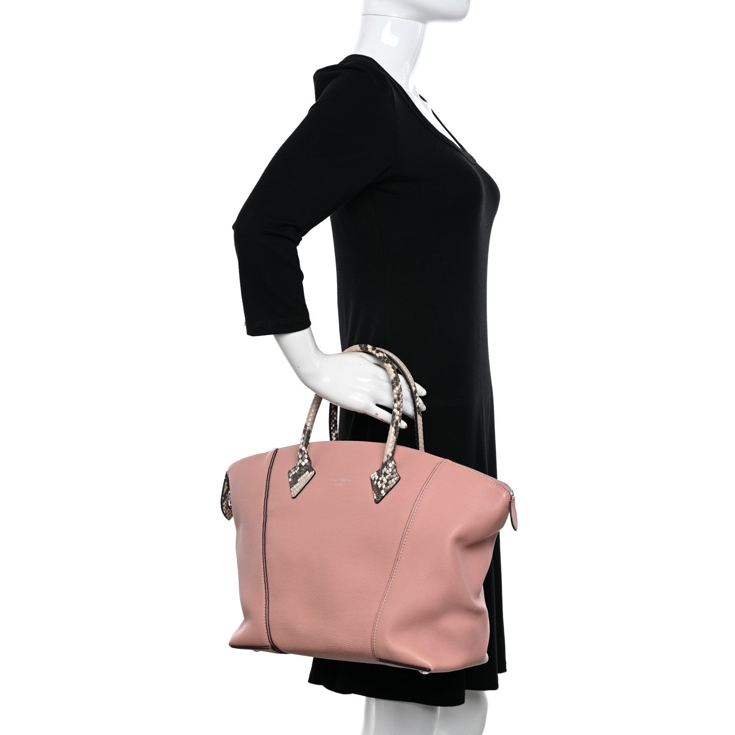 Louis Vuitton Veau Cachemire Snakeskin Soft Lockit MM Magnolia 2 of 10