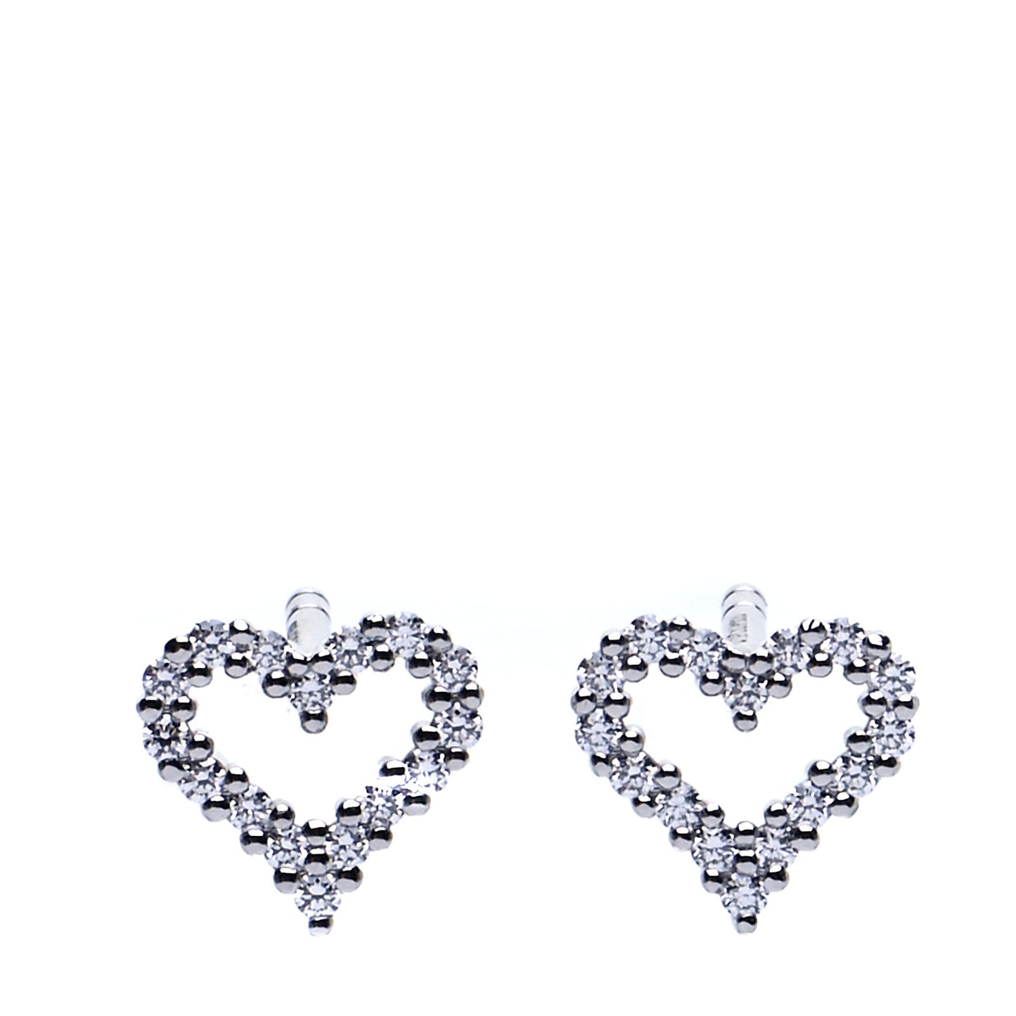 Platinum Diamond Extra Mini Heart Earrings