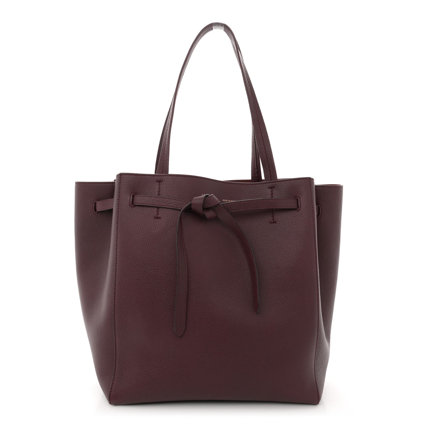 Celine Soft Grained Calfskin Small Belt Cabas Phantom Burgundy 1 of 10