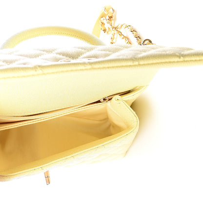 Chanel Caviar Quilted Mini Coco Handle Flap Yellow 4 of 10