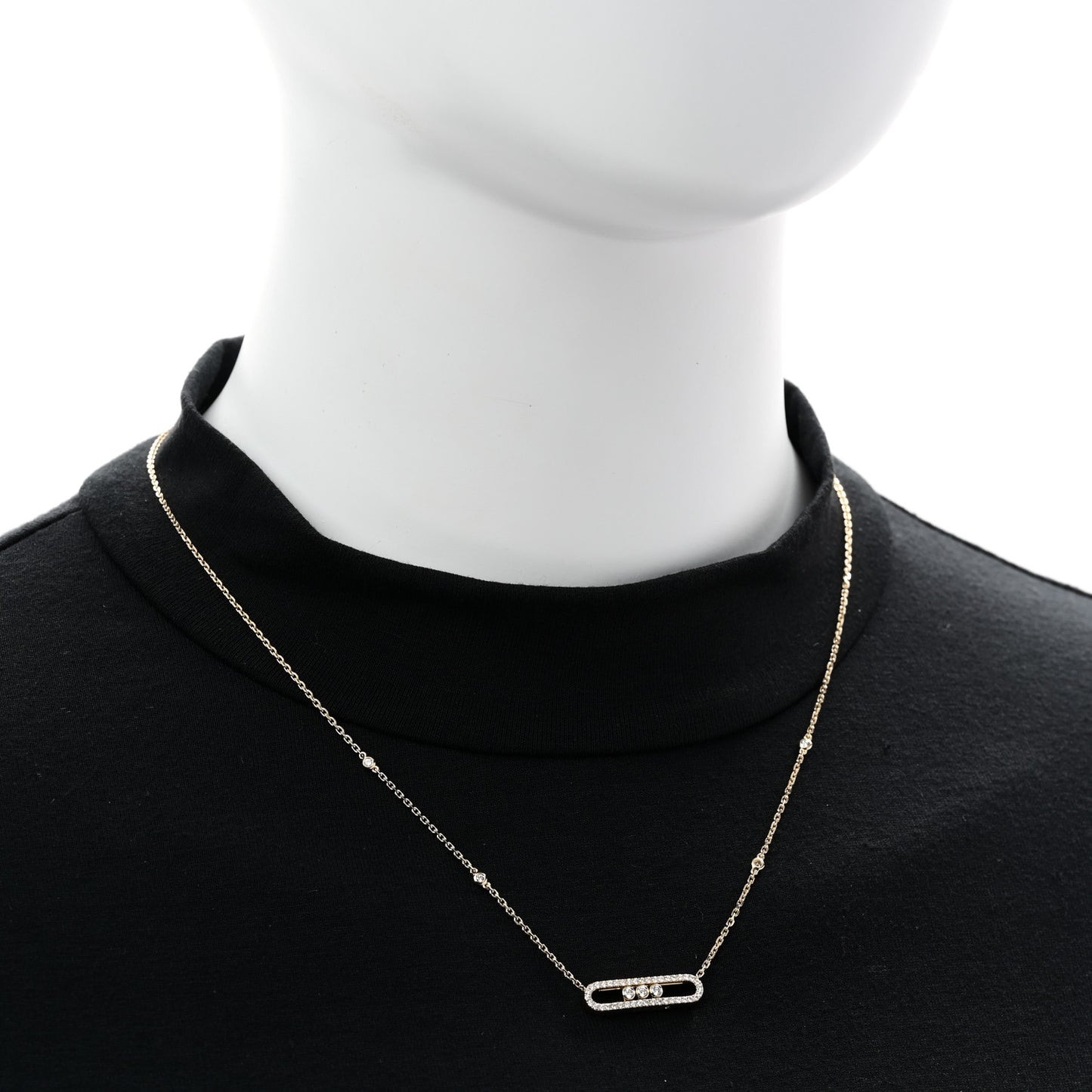 18K Yellow Gold Diamond Baby Move Classic Pave Necklace