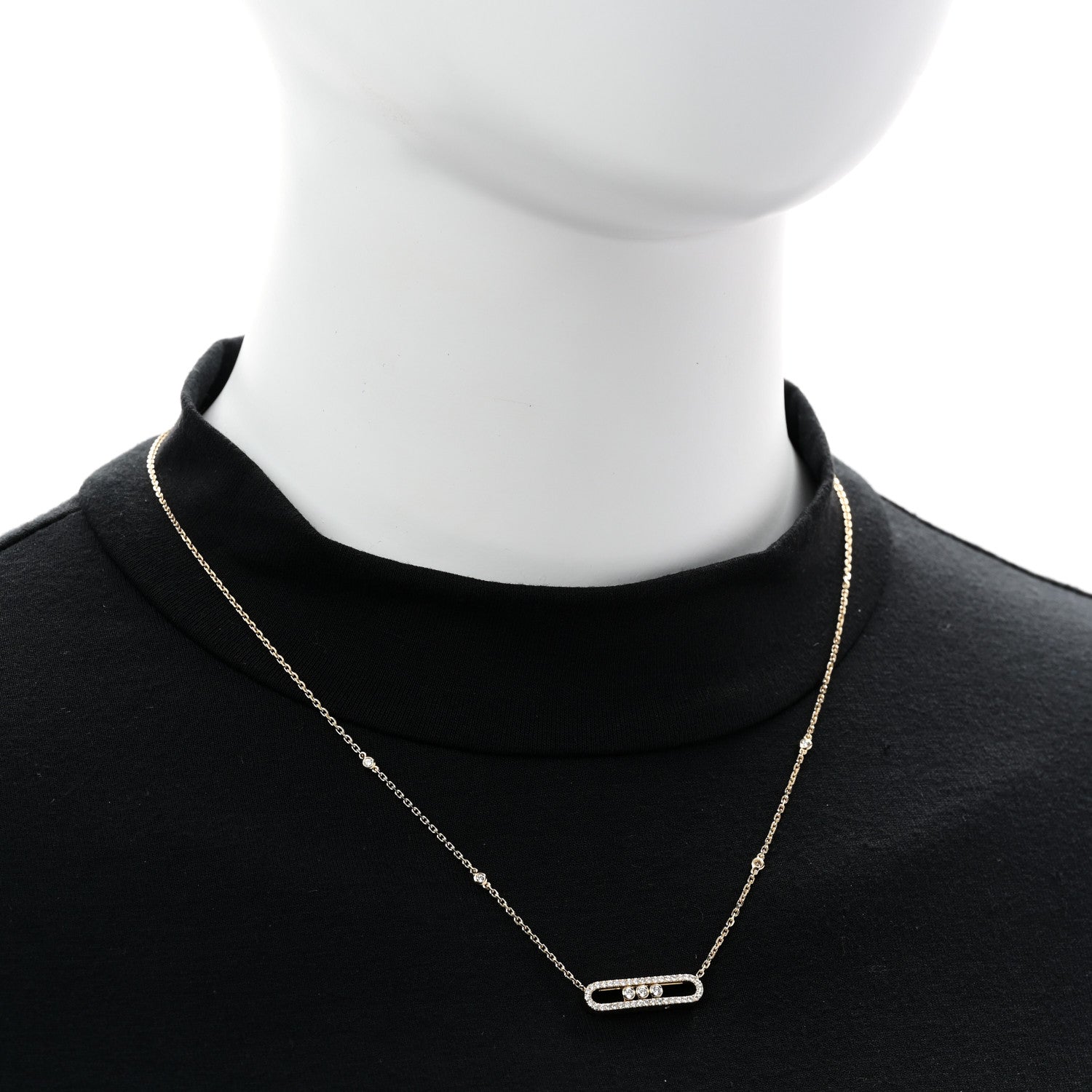Messika 18K Yellow Gold Diamond Baby Move Classic Pave Necklace 2 of 6