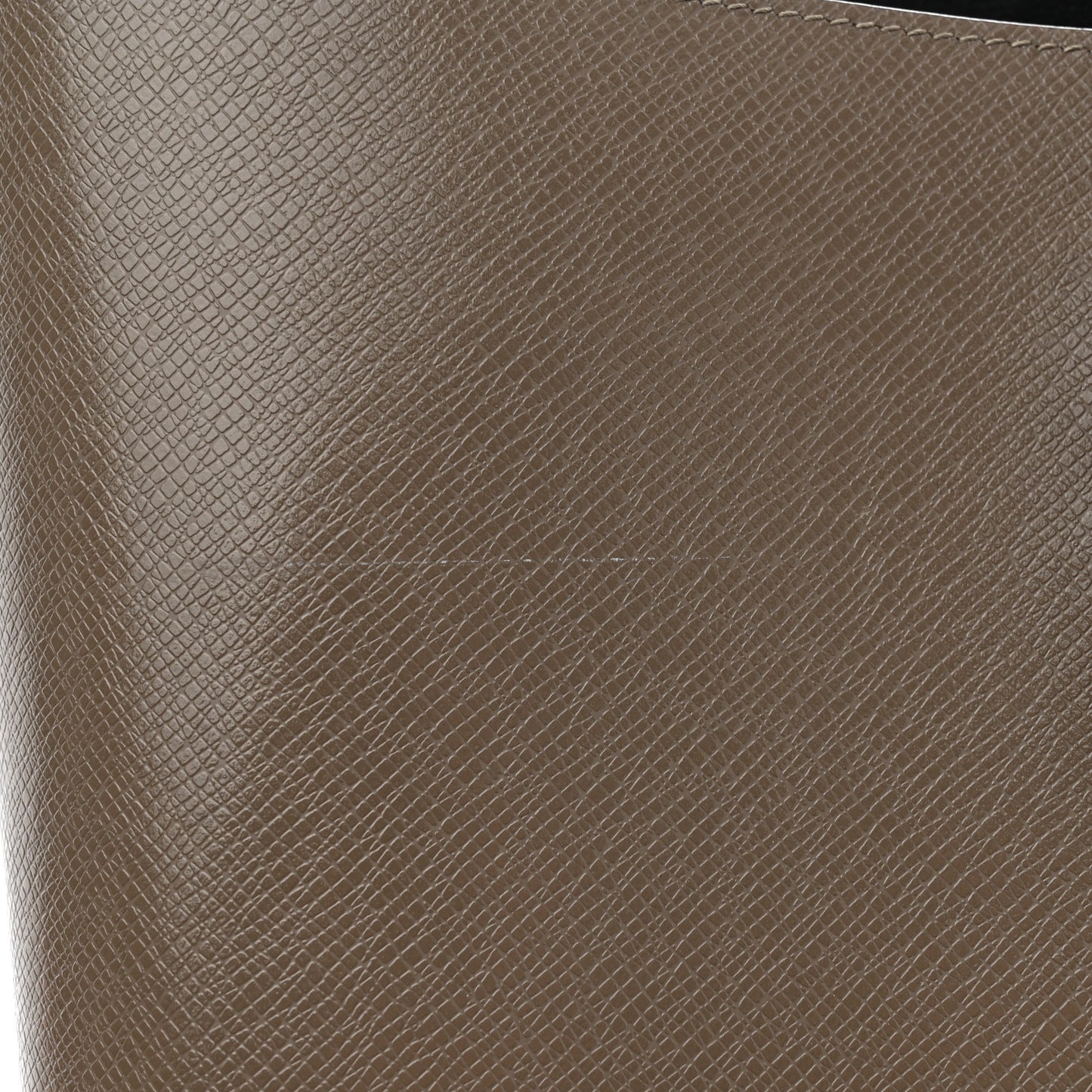 Grained Calfskin Large Shopping Tote Warm Taupe Black