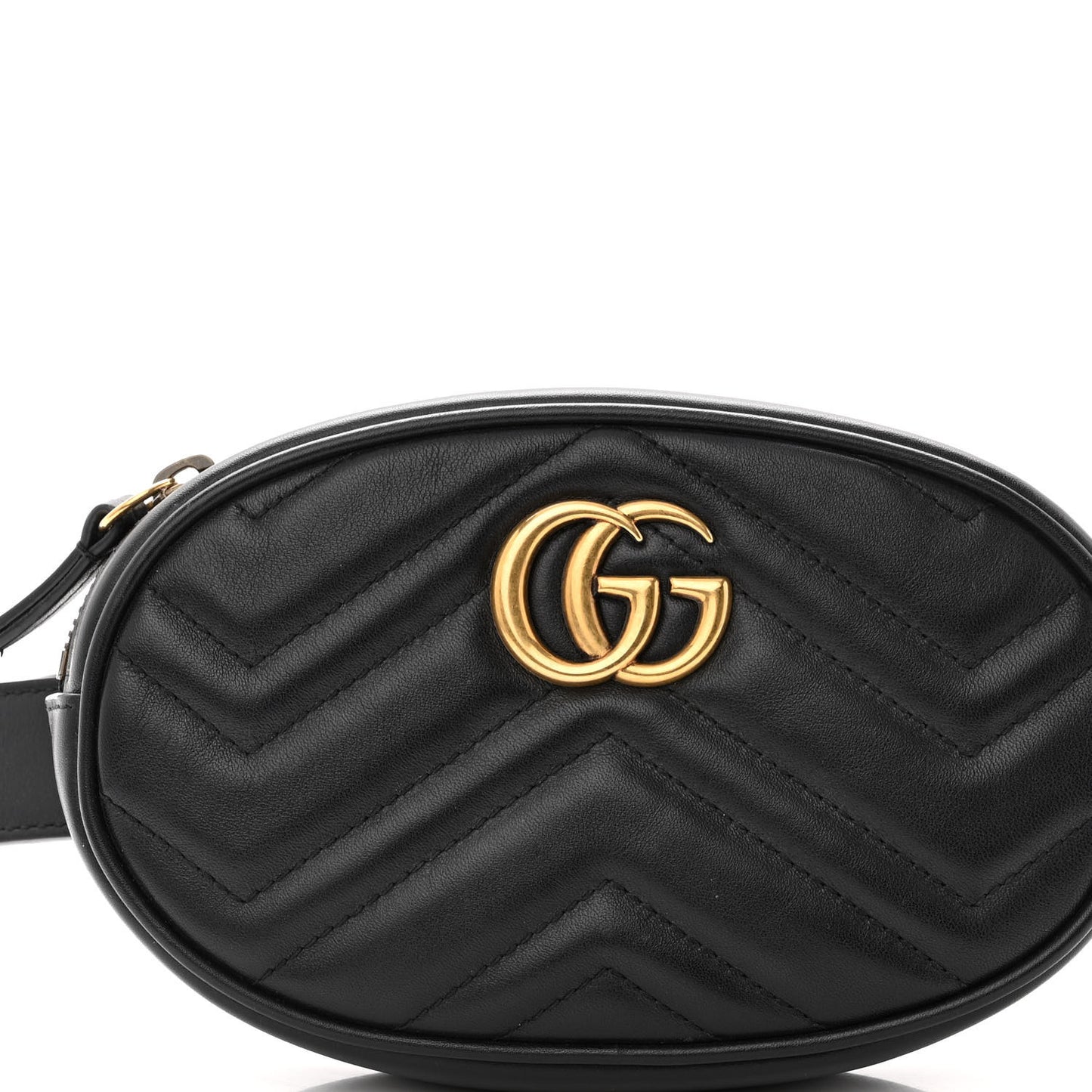 Calfskin Matelasse GG Marmont Belt Bag 85 34 Black