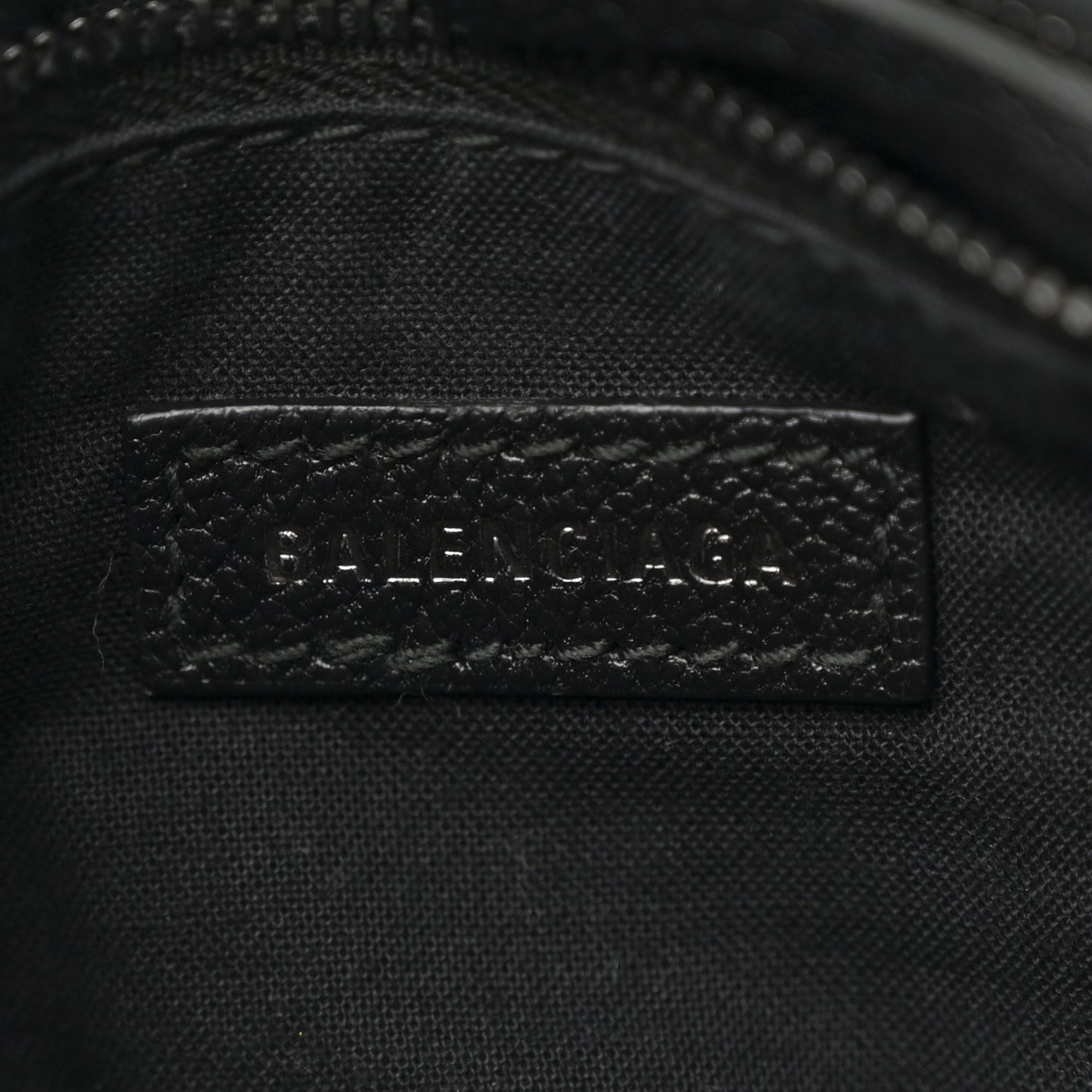 Shiny Goatskin Matte Black Metallic Edge Hardware Mini City Black