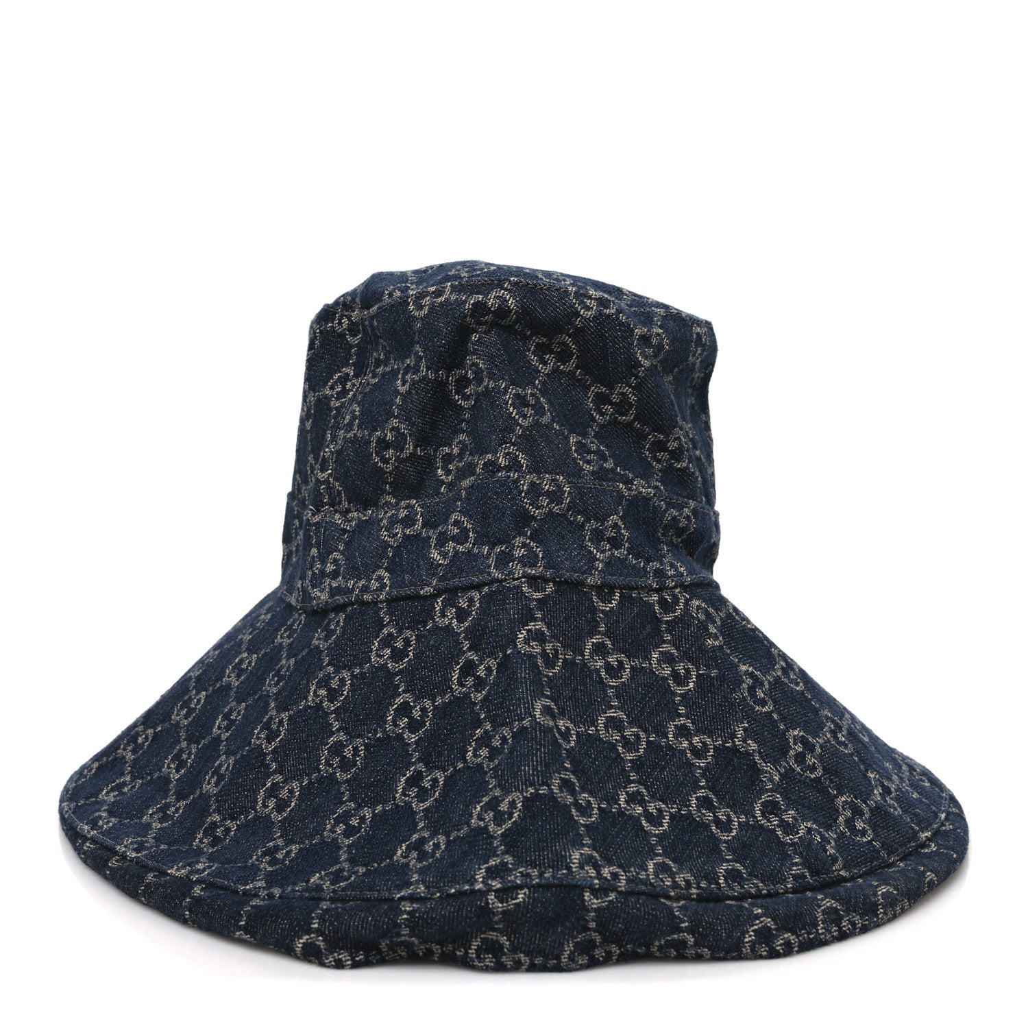 Gucci Eco Washed Denim GG Monogram Brim Hat L Blue 6 of 8