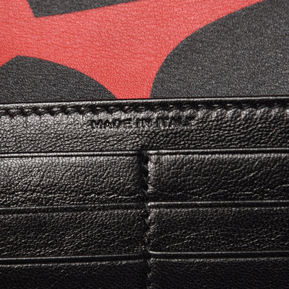 Saint Laurent Nappa Big Hearts Large Marquage Flap Wallet Black Red 6 of 8