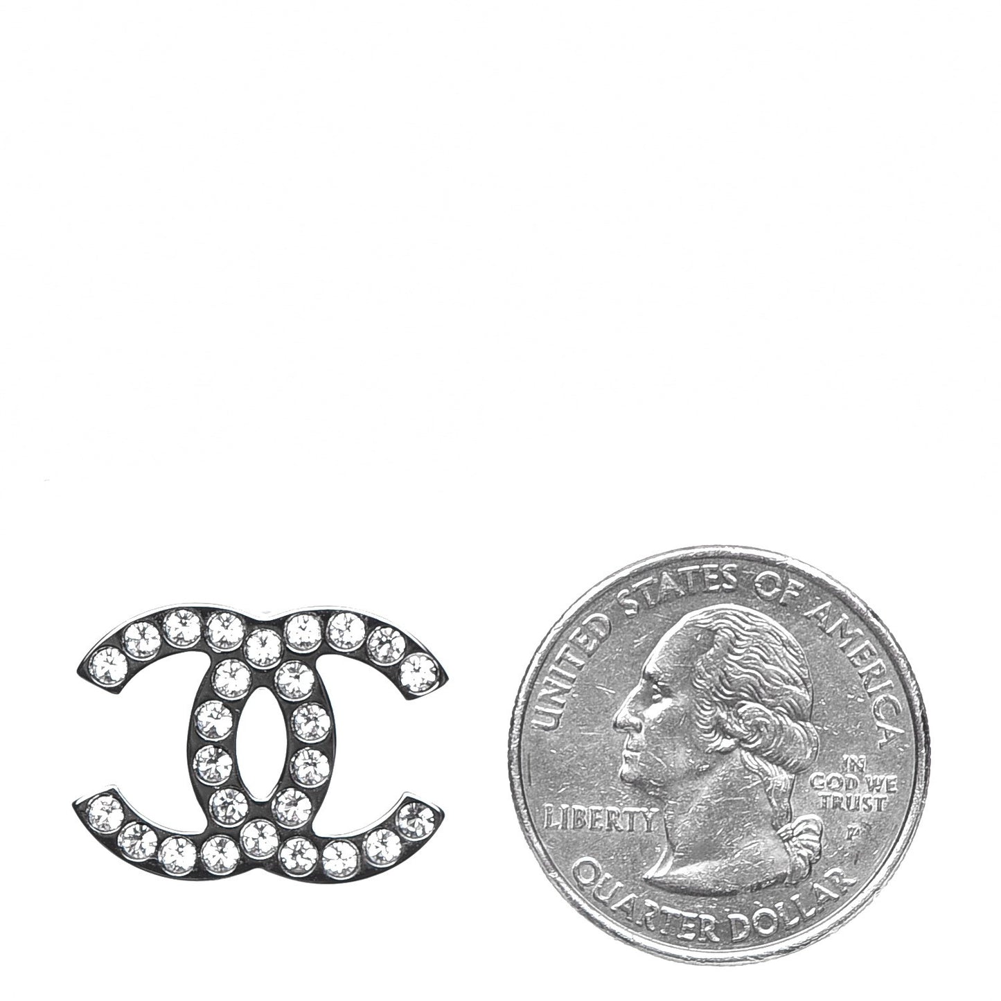 Crystal CC Earrings Silver