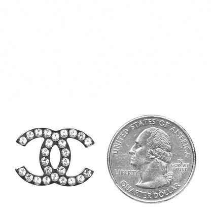 Chanel Crystal CC Earrings Silver 2 of 5