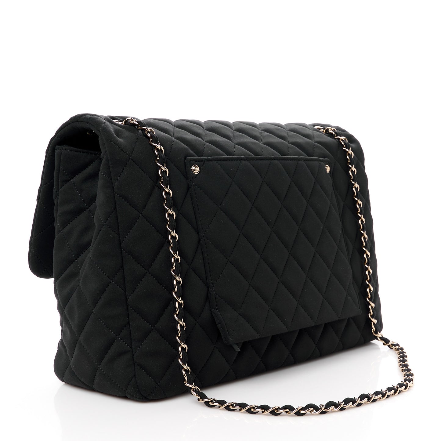 Neoprene Quilted XXL Travel Flap Bag Black