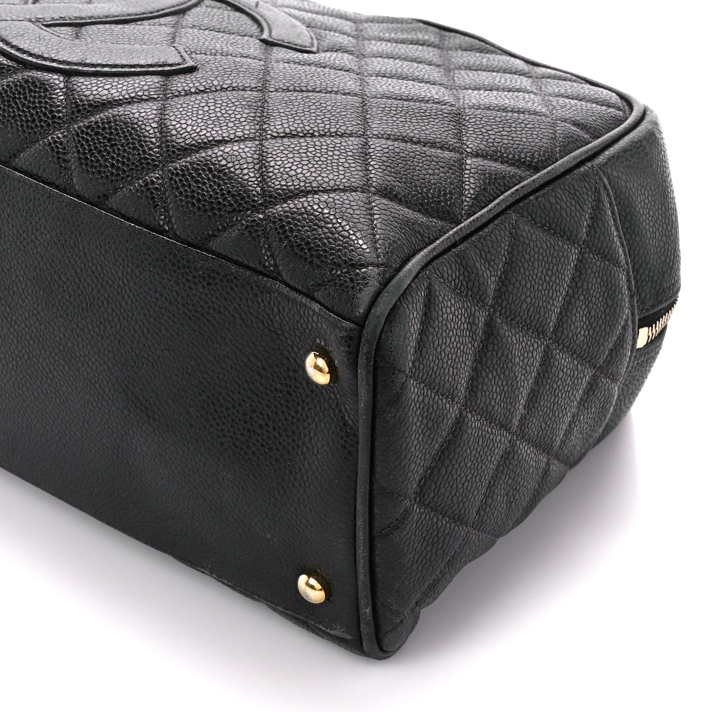 Caviar Quilted Large Bowler Black