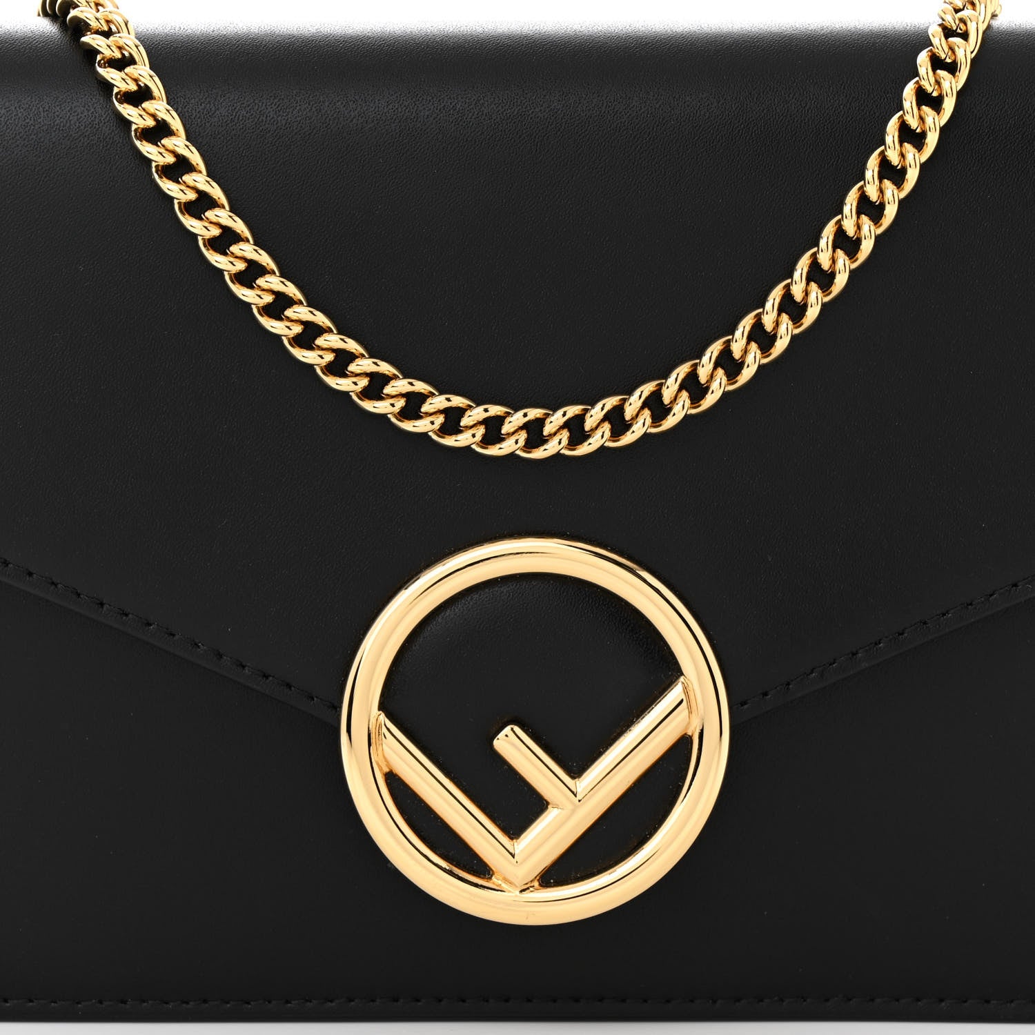 Fendi Vitello Liberty Lucido F is Fendi Medium Envelope Wallet on Chain Black 8 of 10